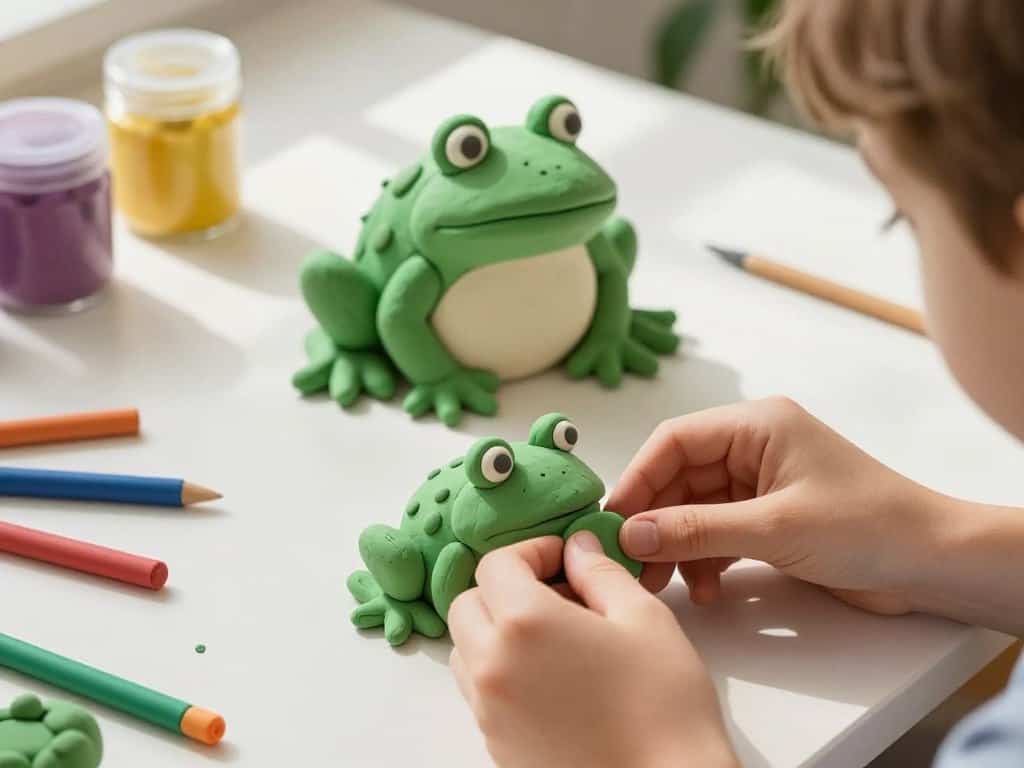 Frosch formen Schritt für Schritt mit Knete