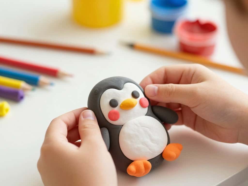 Gesicht und Details beim Basteln mit Knete