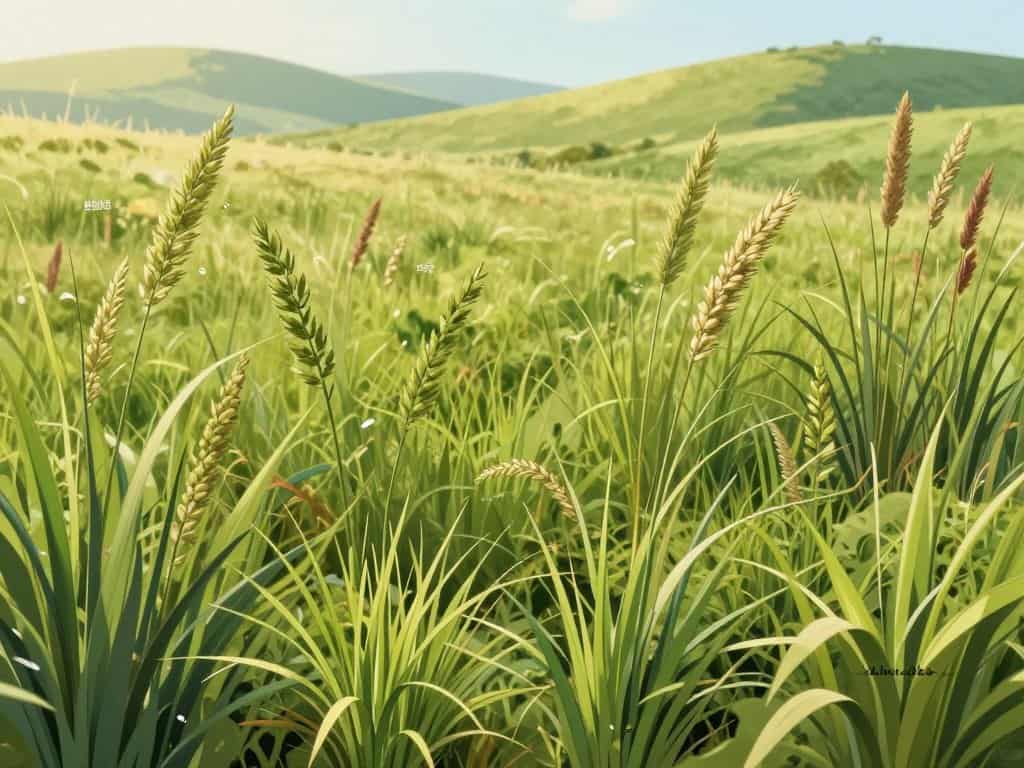 Grasarten zeichnen verschiedene Gräser Beispiele