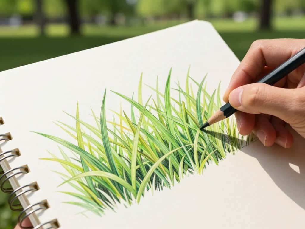 Grashalm zeichnen mit korrekten Zeichentechniken