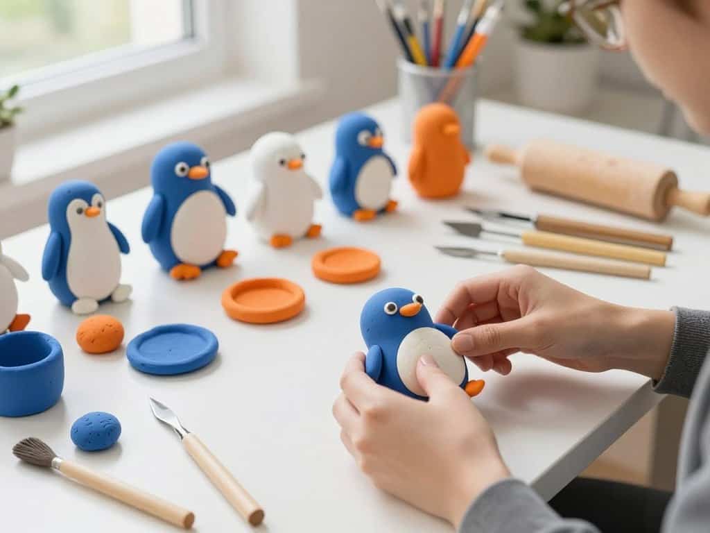 Knetanleitung mit Werkzeugen und Materialien