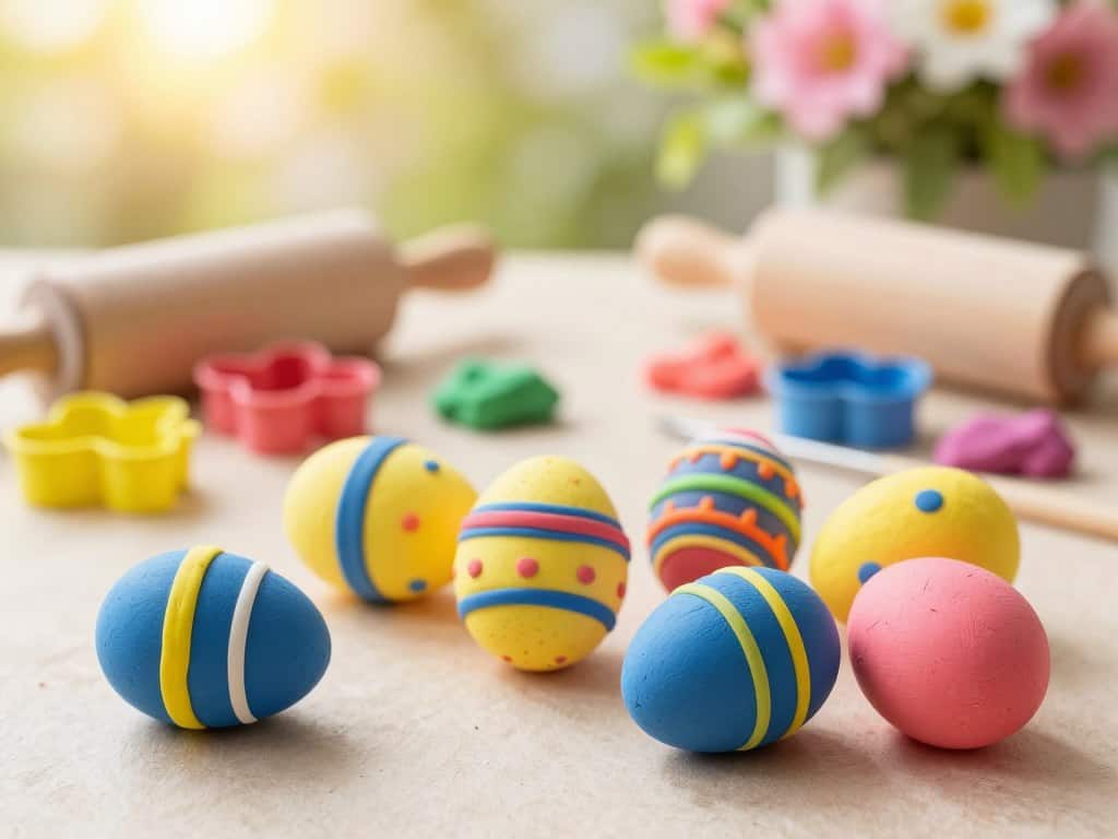 Knete Muster gestalten mit Streifen und geometrischen Designs