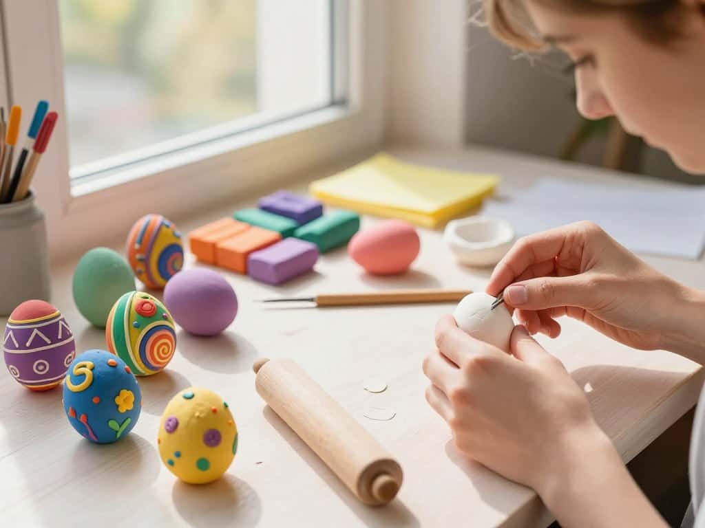 Knete Techniken für Ostereier basteln