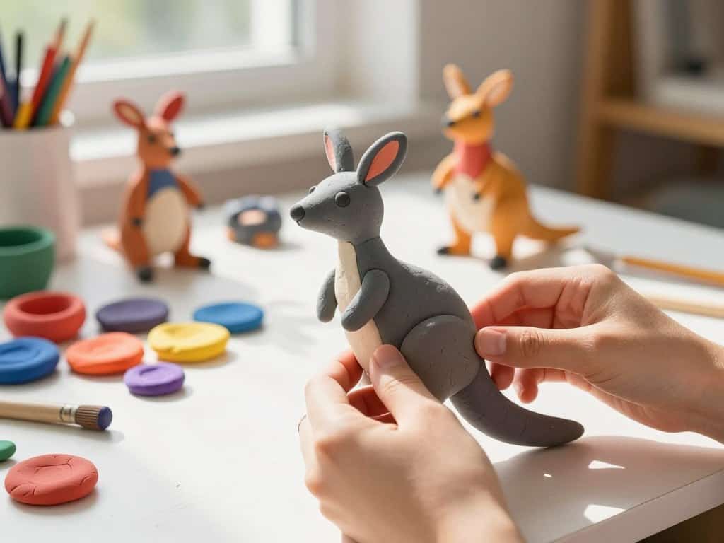 Knete formen Känguru-Körper