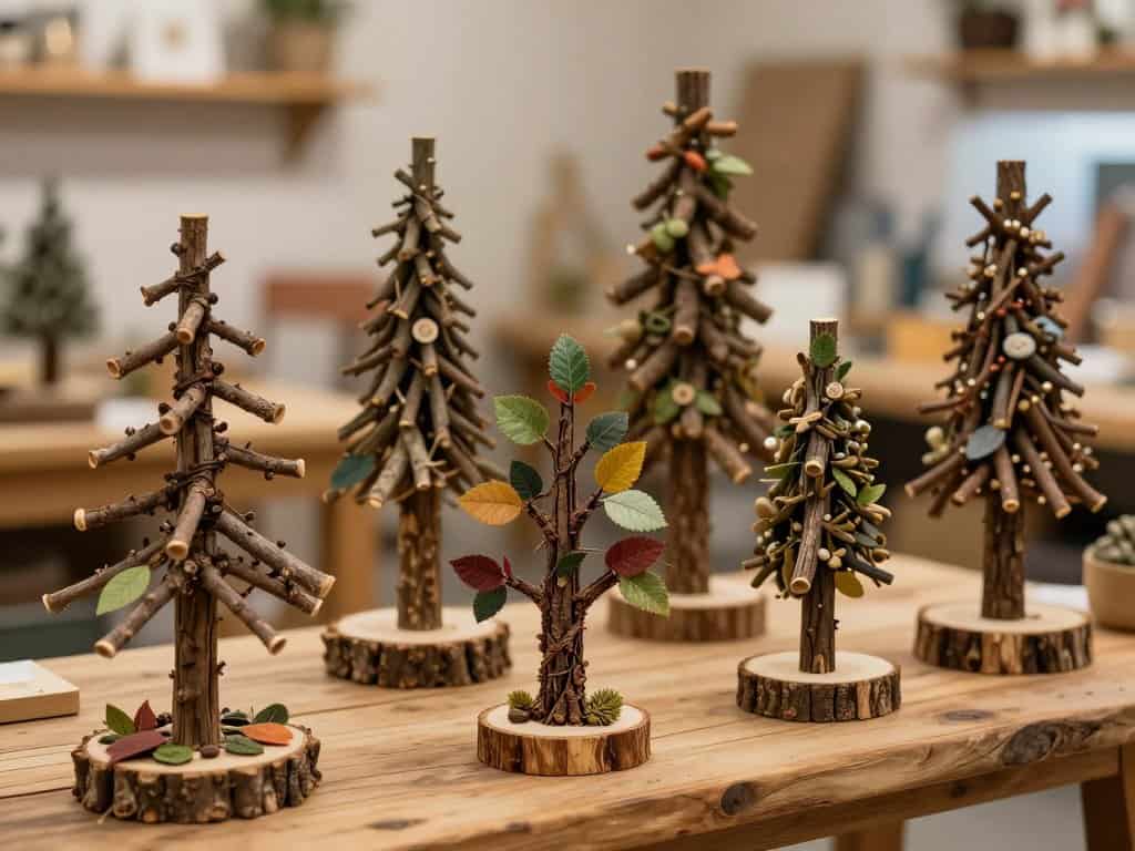 Kreative Bastelideen mit Ästen für dekorative Bäume