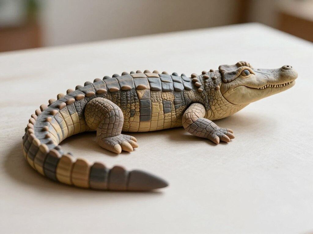 Krokodil gestalten mit Textur und Musterdetails