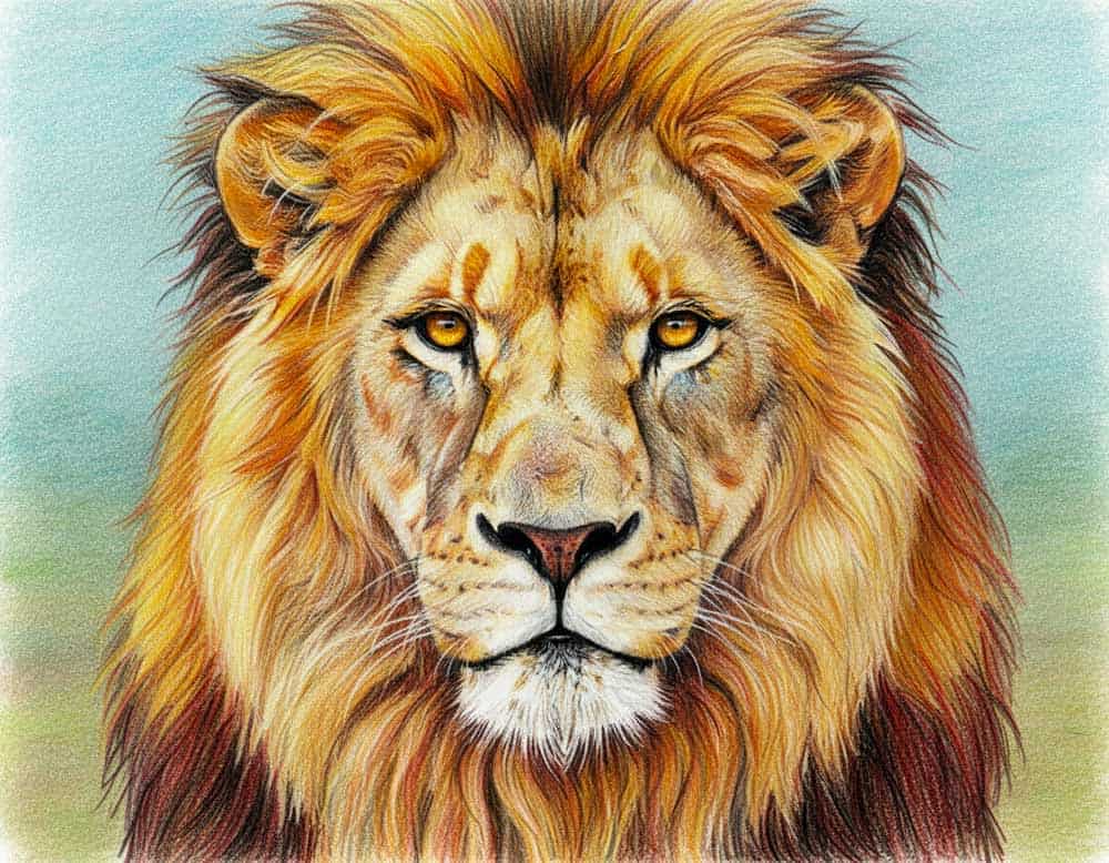 Löwenkopf gezeichnet - So geht es!