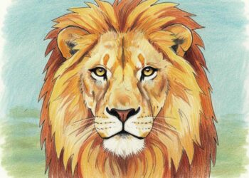 Löwenkopf fertig gezeichnet - So geht es!