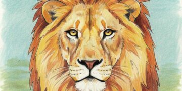 Löwenkopf fertig gezeichnet - So geht es!