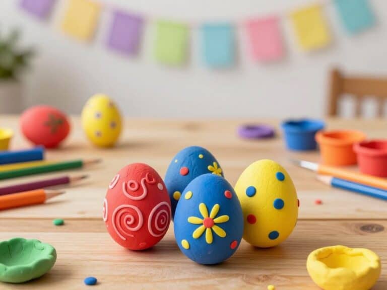 Mehr über den Artikel erfahren Ostereier aus Knete – Bunte Oster-Muster gestalten