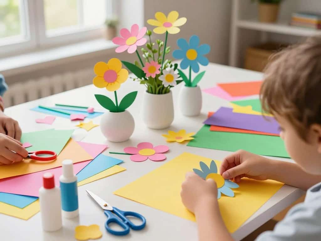 Papierblumen basteln für Frühlingsdeko
