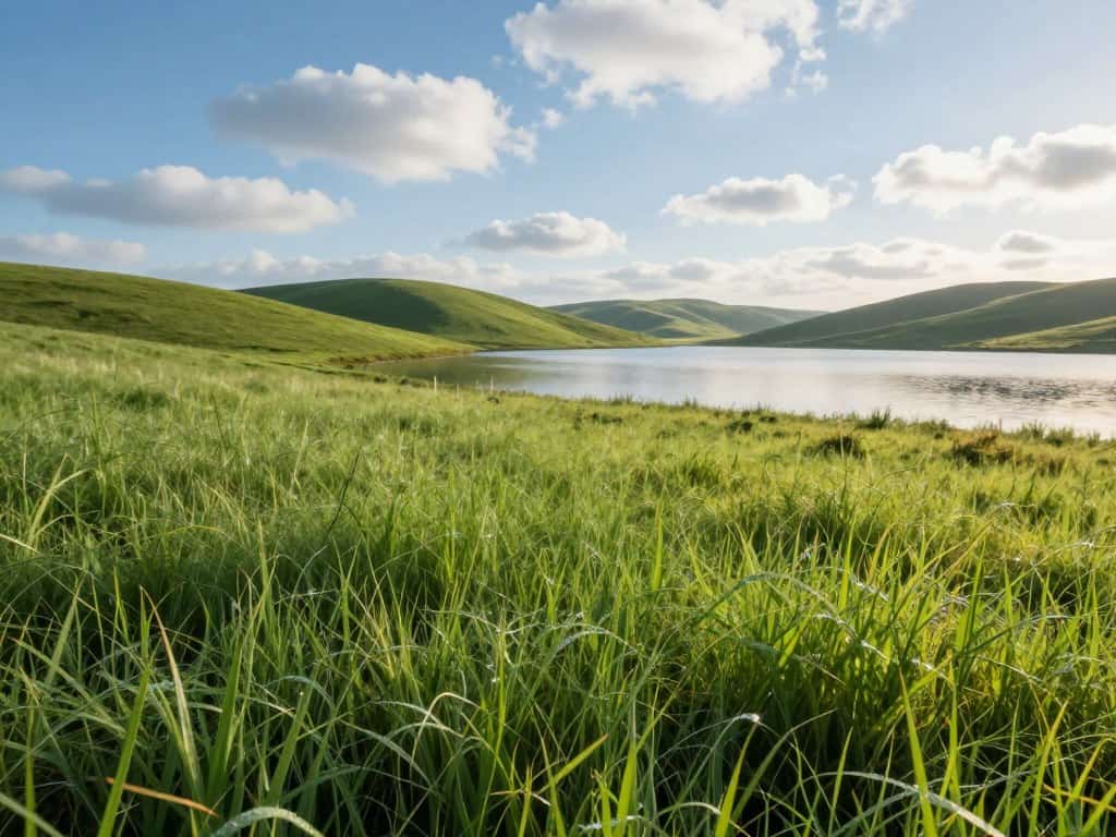 Perspektive Gras in realistischen Landschaftszeichnungen