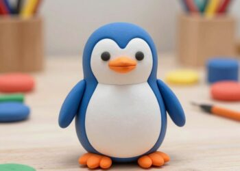 Pinguin aus Knete formen