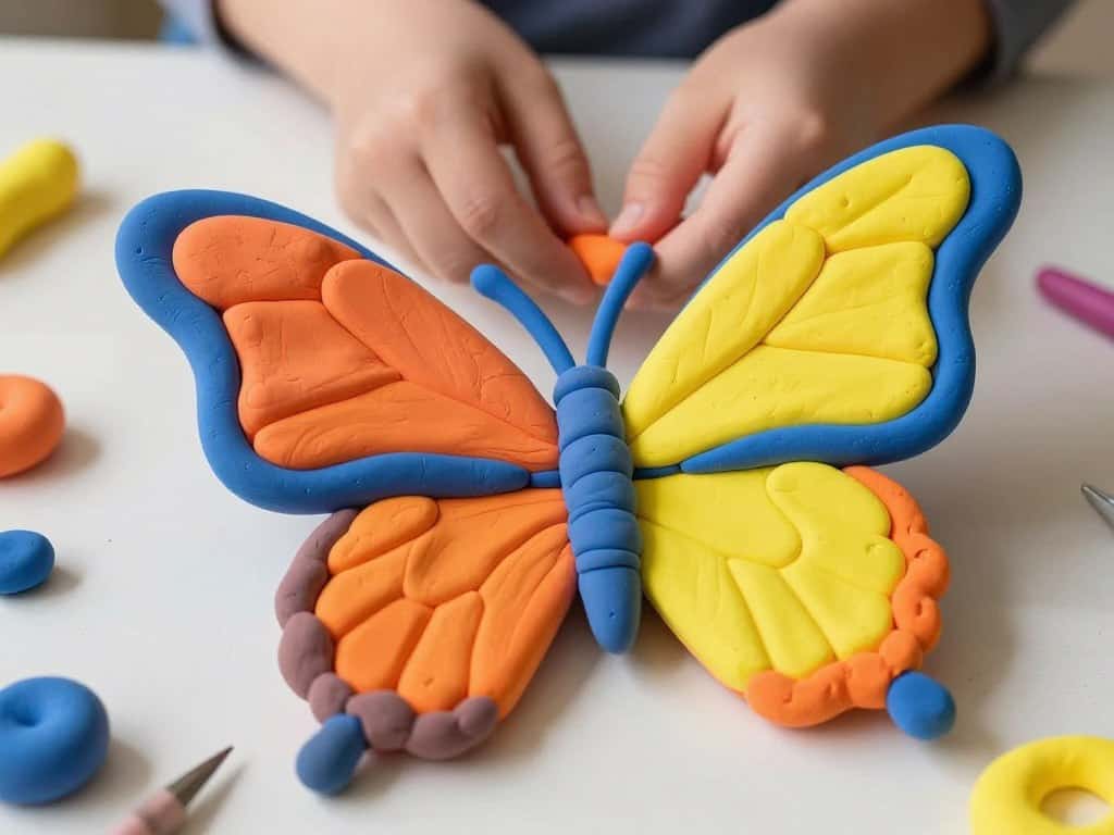 Schmetterlingsflügel gestalten aus Knete