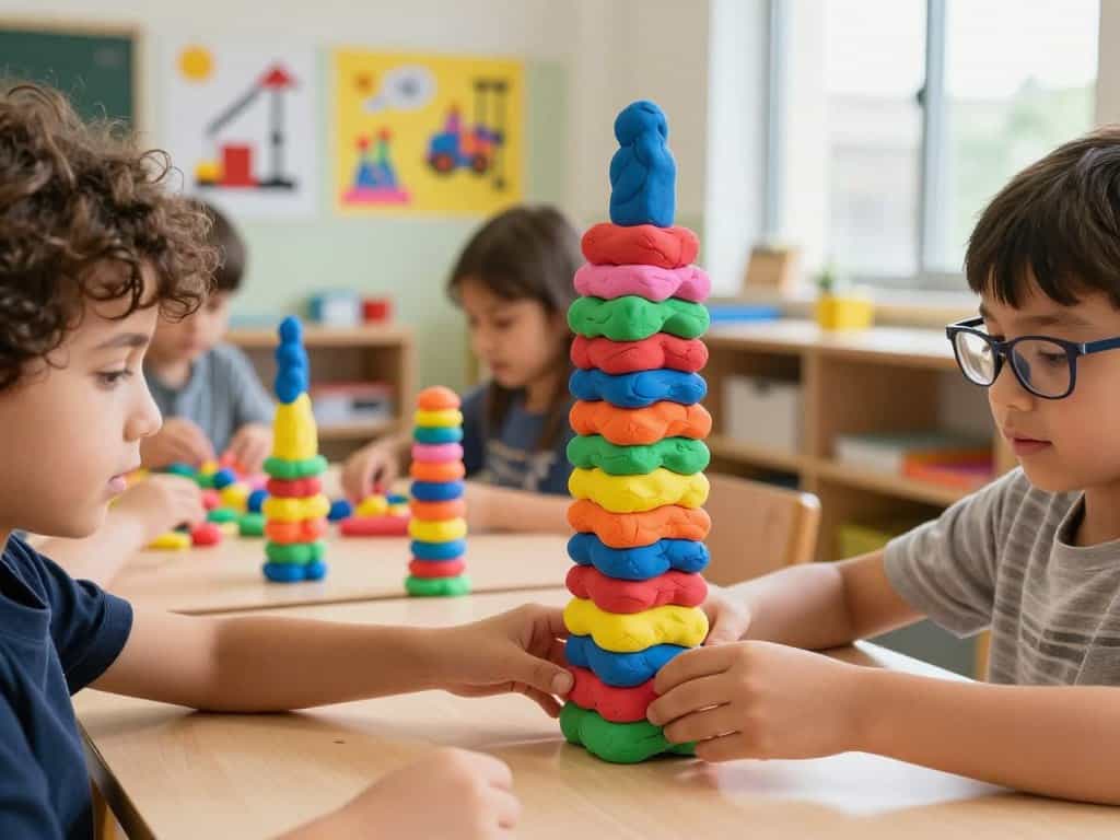 Stabile Türme bauen mit Knetmasse Konstruktionen