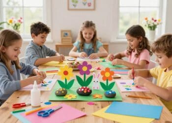 Tischdeko Frühling basteln mit Kindern