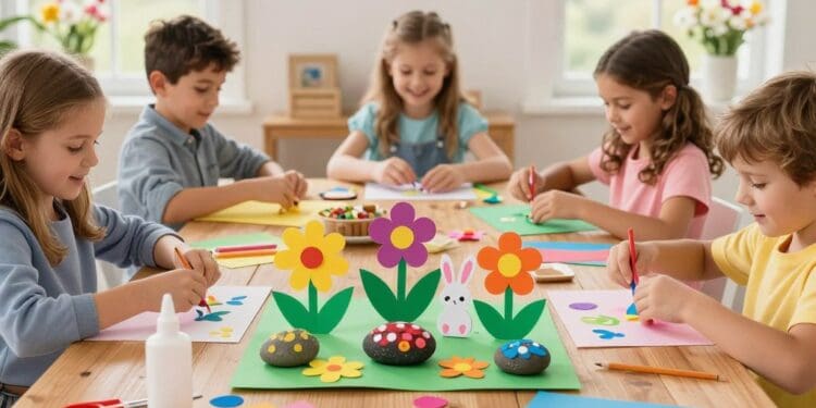 Tischdeko Frühling basteln mit Kindern