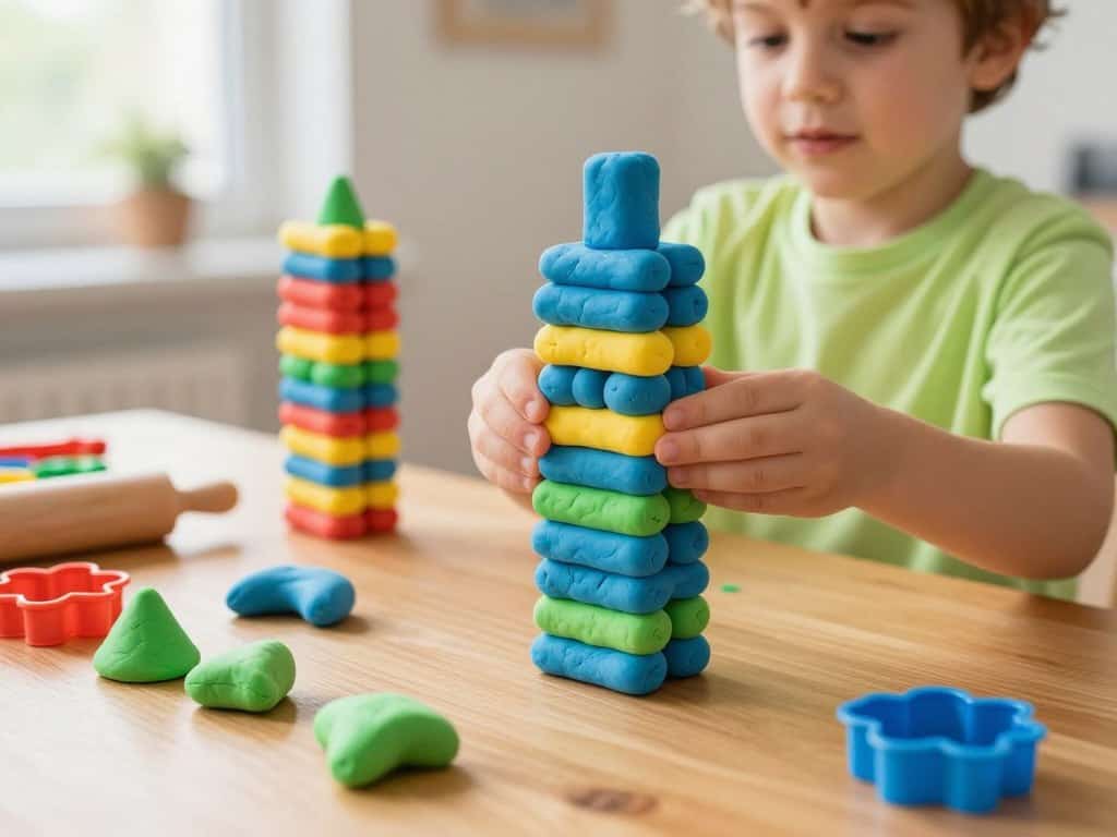 Türme aus Knete bauen mit stabiler Basis
