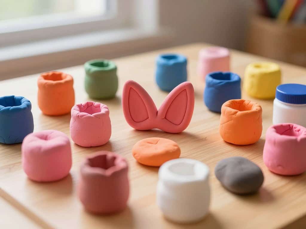 Verschiedene Arten von Modelliermasse und Spielknete zur Auswahl