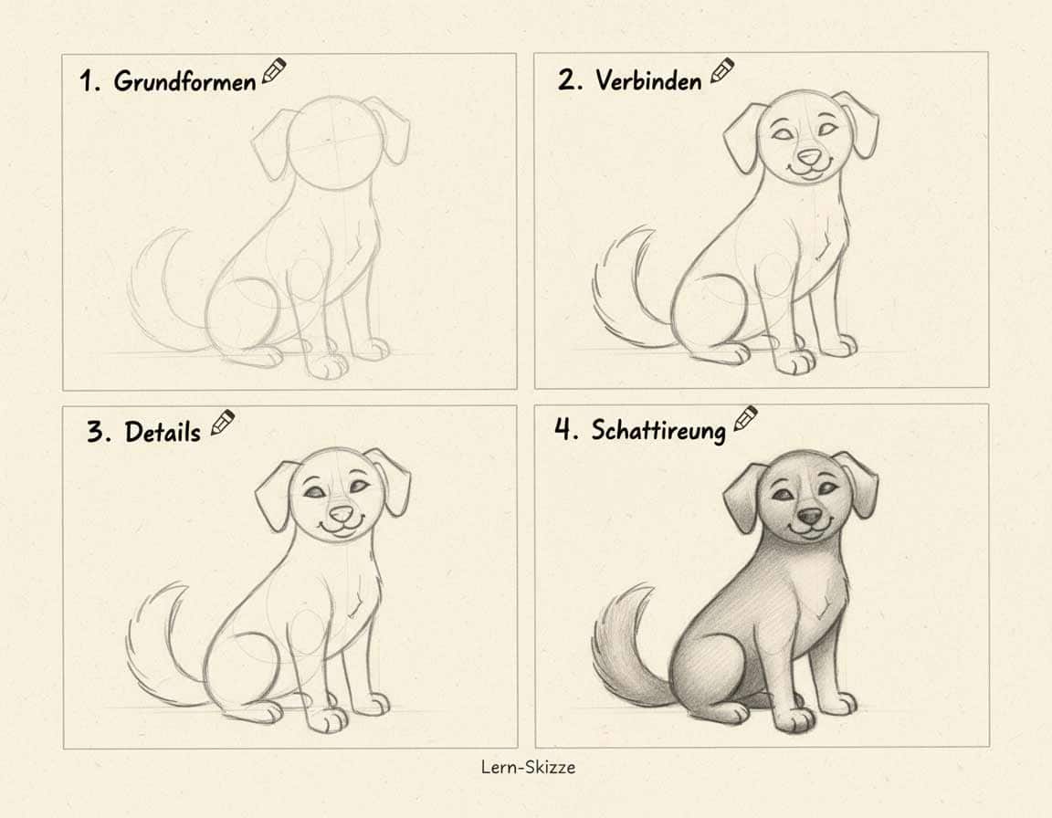 Wie zeichnet man einen Hund?