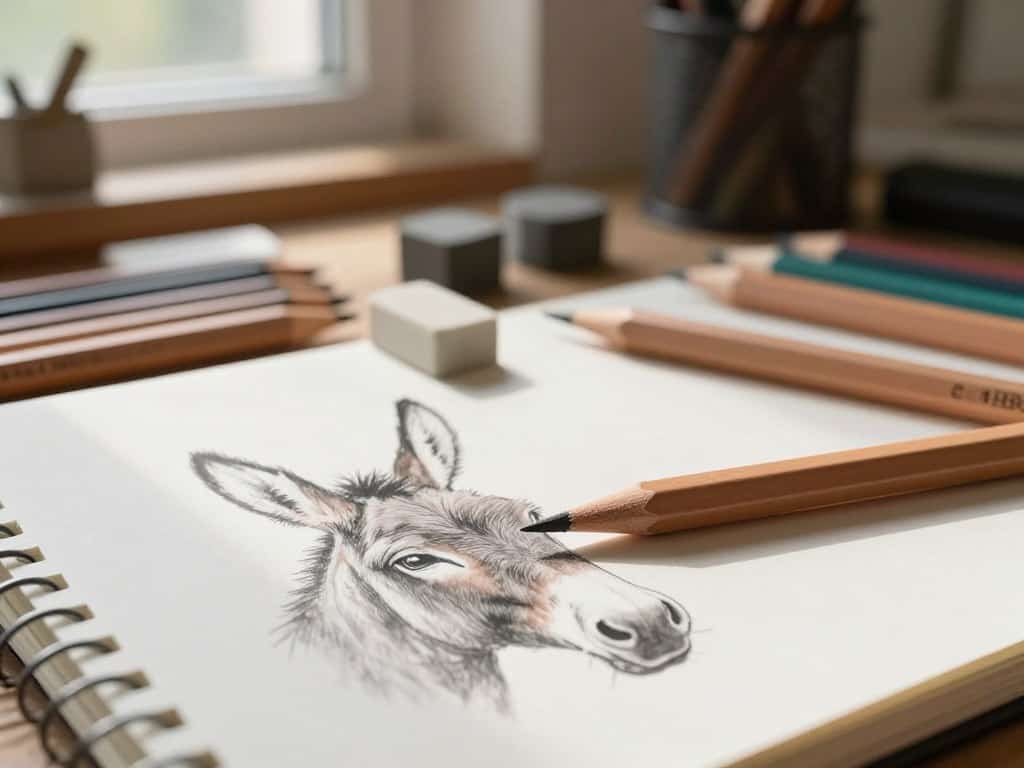 Zeichenmaterialien für Bleistiftzeichnung und Zeichentechniken