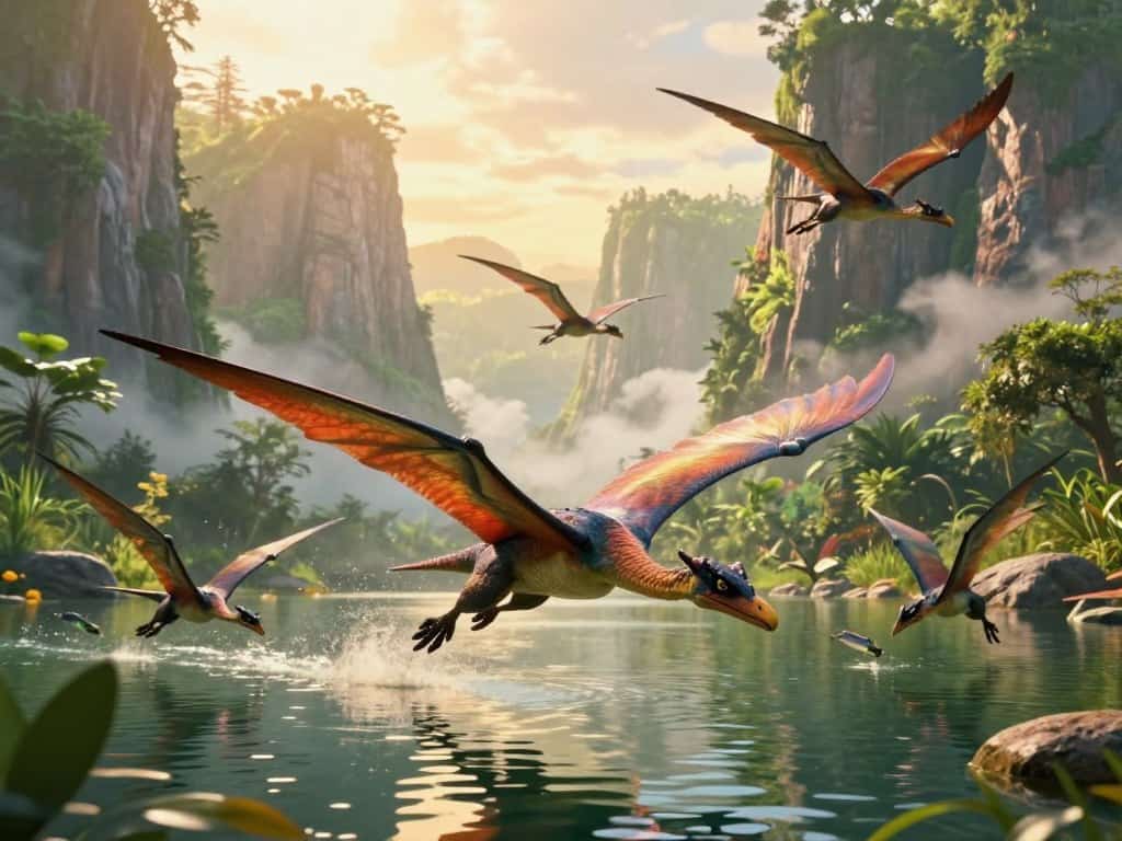 prähistorische Tiere malen mit kreativen Szenen