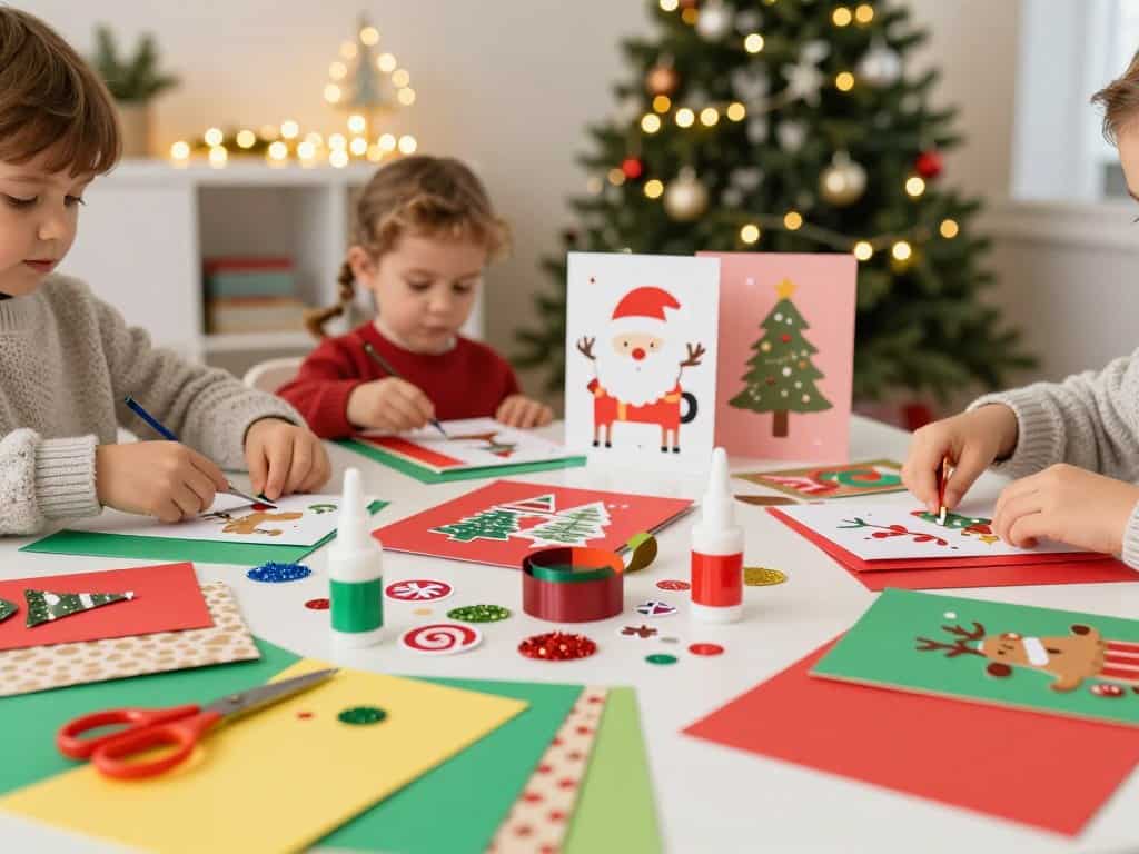 Bastelmaterialien Weihnachten für Kartenbasteln Kinder