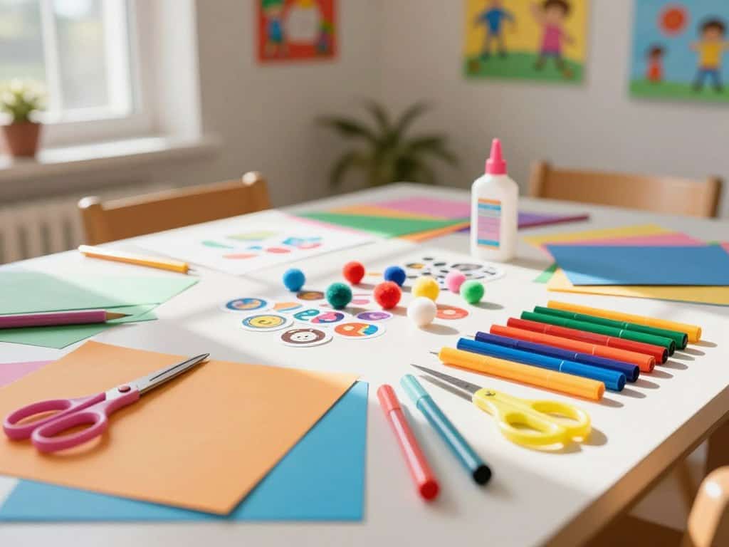 Bastelmaterialien für einfache Bastelprojekte mit Kindern