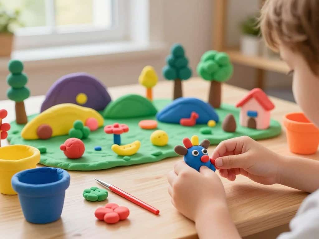 Fantasie fördern mit bunter Knetmasse