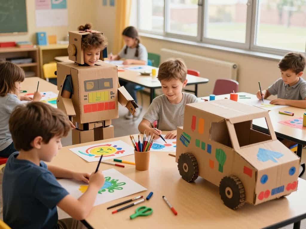 Karton Fahrzeuge und Kostüme aus Karton für Kinder basteln
