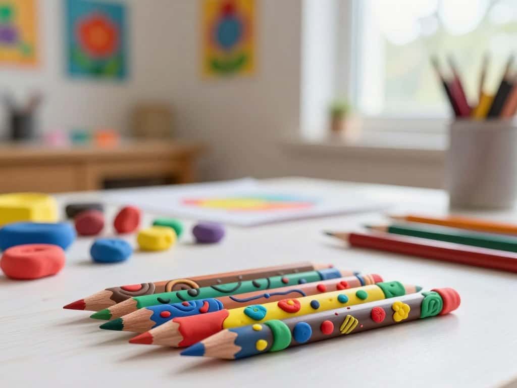 Kreative Knete Muster für bunte Stifte