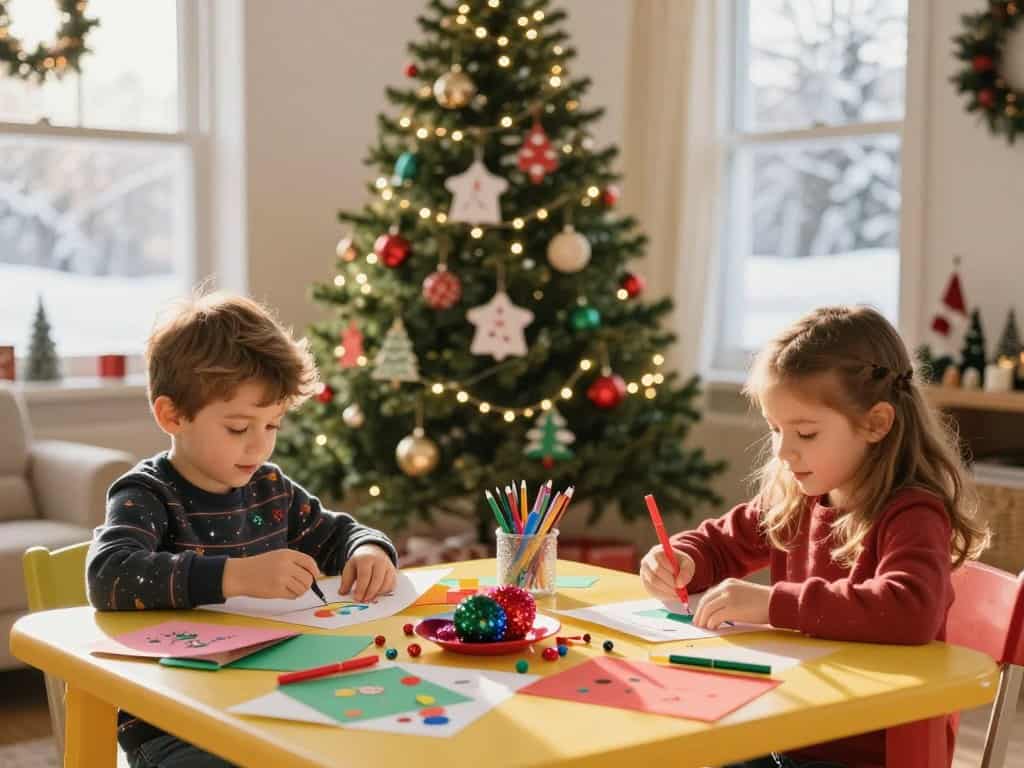 Kreative Weihnachtskarten gestalten mit Kindern