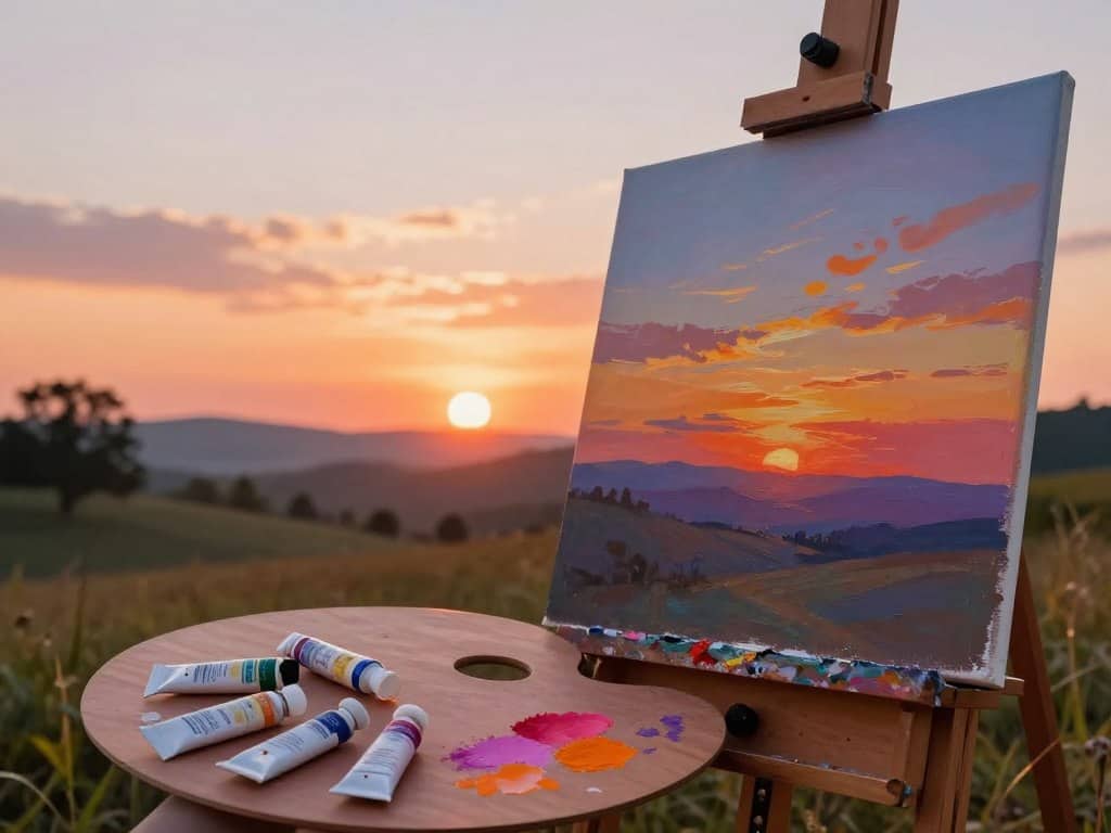 Sonnenuntergang Farben mischen und Farbverlauf malen