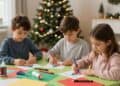 Weihnachtskarten basteln mit Kindern einfach