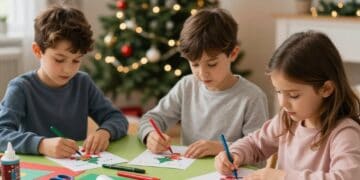 Weihnachtskarten basteln mit Kindern einfach
