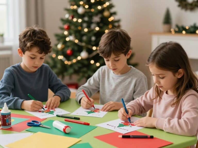 Mehr über den Artikel erfahren Weihnachtskarten basteln mit Kindern einfach