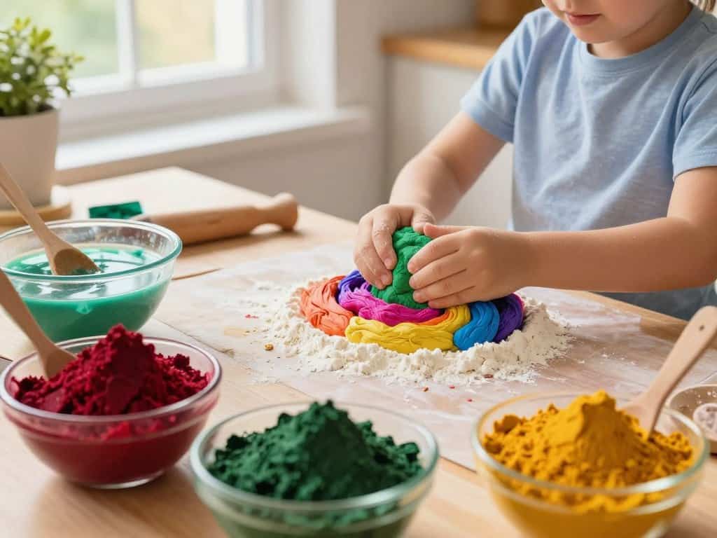 bunte Knete mit natürlichen Farbstoffen selber machen