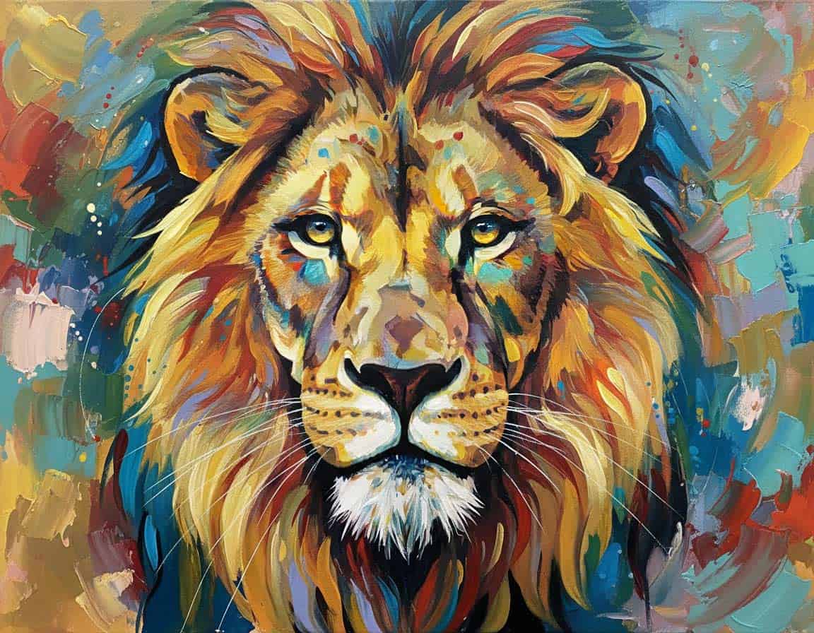 Löwe-Acrylzeichnung Löwe-Acrylzeichnung