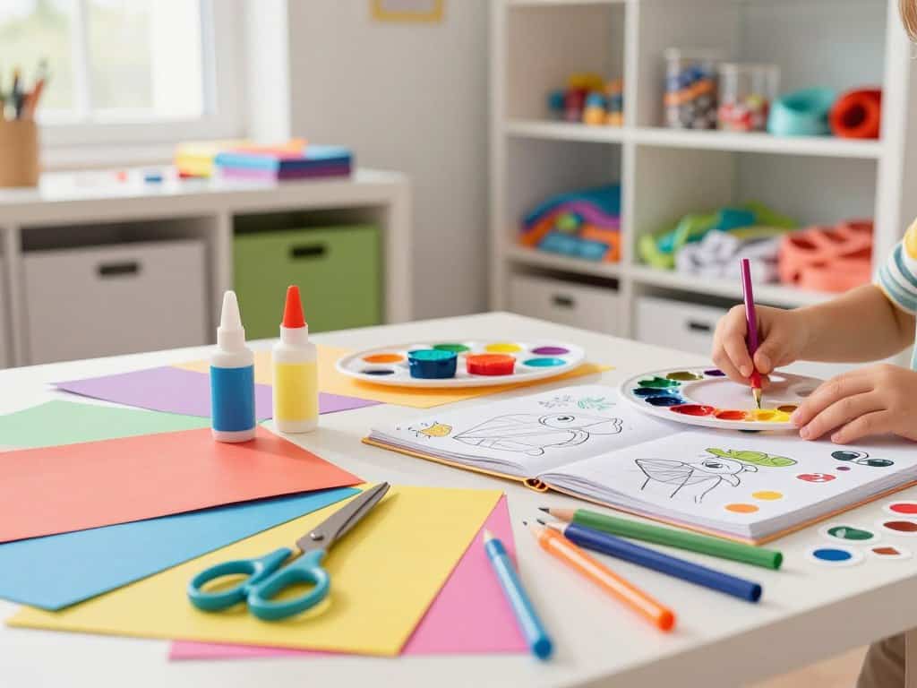 Bastelbedarf für Kinder und Grundausstattung zum Basteln