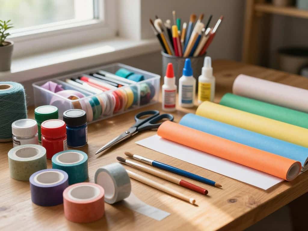 Bastelmaterial und Bastelwerkzeug für kreative Projekte