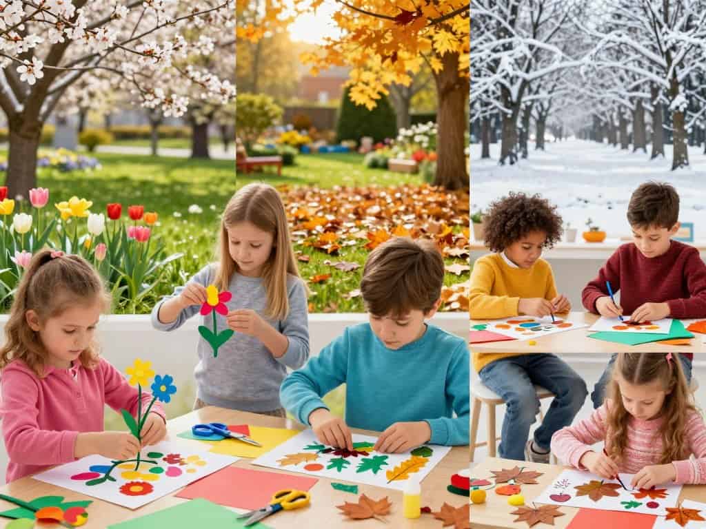 Basteln im Frühling, Sommer, Herbst und Winter