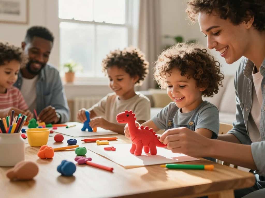 Familienspiele mit Knete für Kinder
