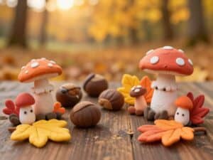 Mehr über den Artikel erfahren Herbst kneten – Herbstliche Knetmotive wie Pilze, Blätter und Kastanien basteln