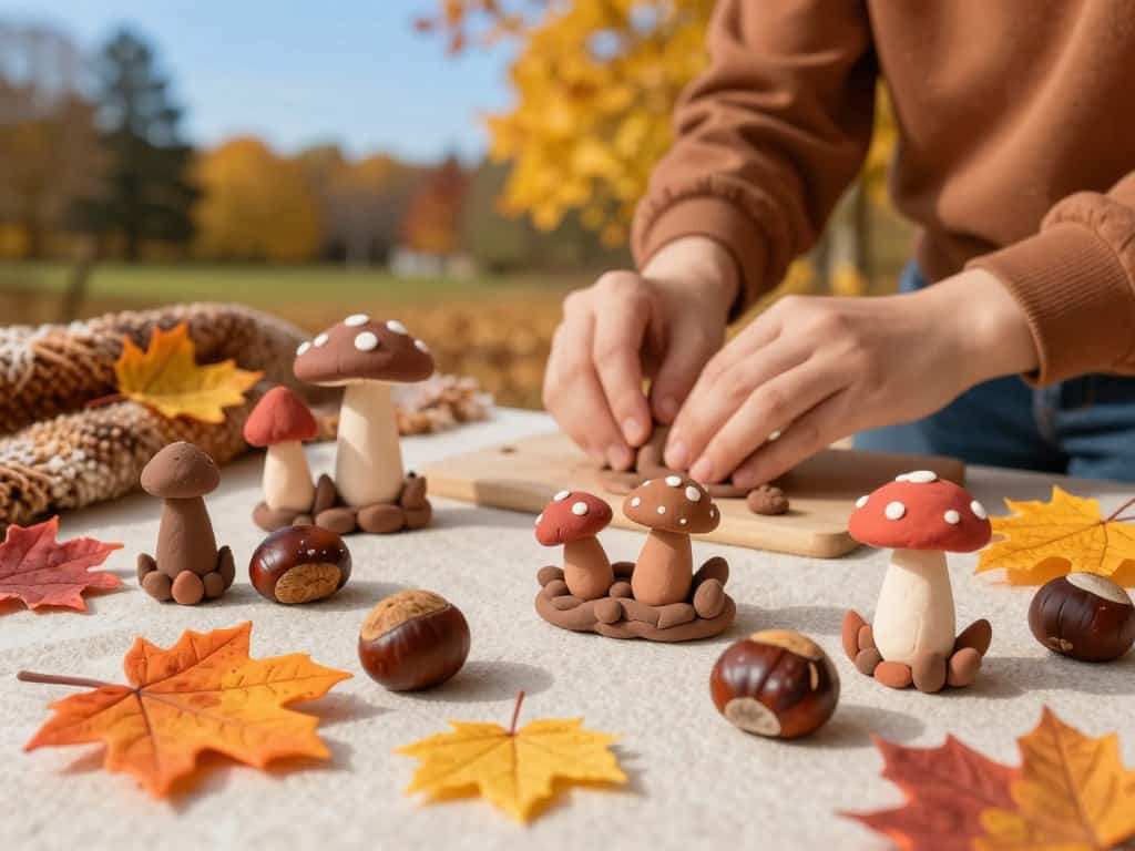 Knetmasse in herbstlichen Farben für Herbst kneten