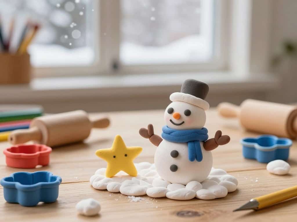 Knetwerkzeuge und Modelliertechniken für Wintermotive