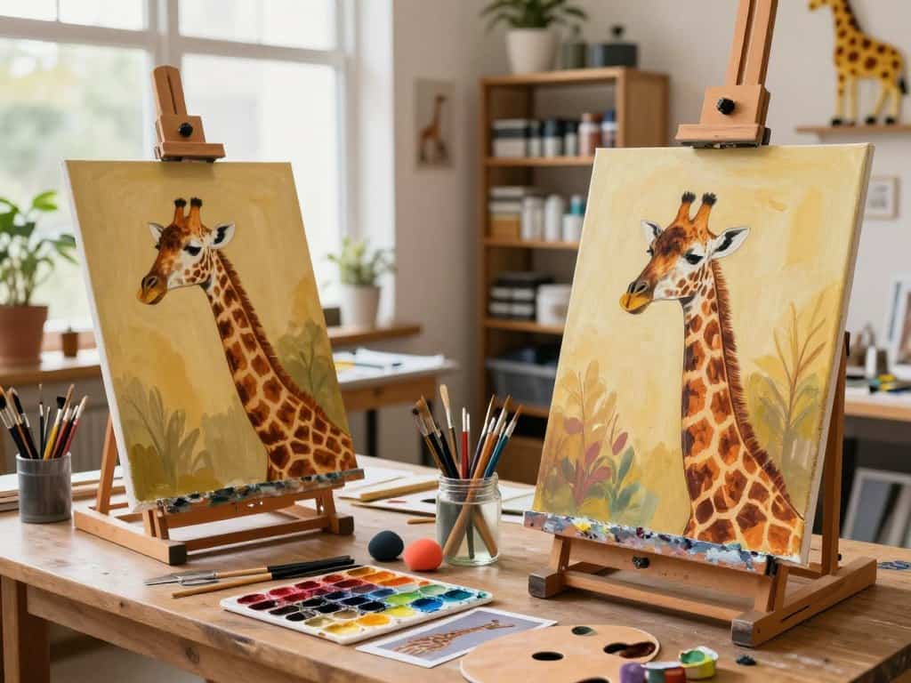 Materialien und Werkzeuge für Maltechniken Tiere