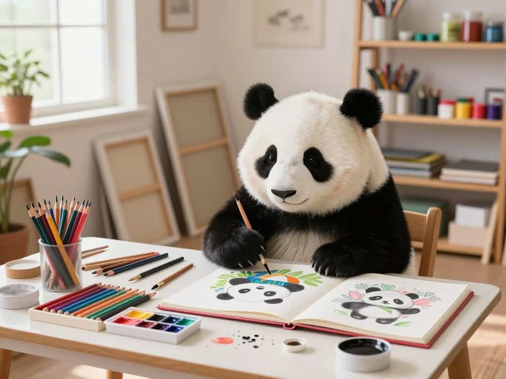 Panda malen Material und Zeichenwerkzeuge für Anfänger