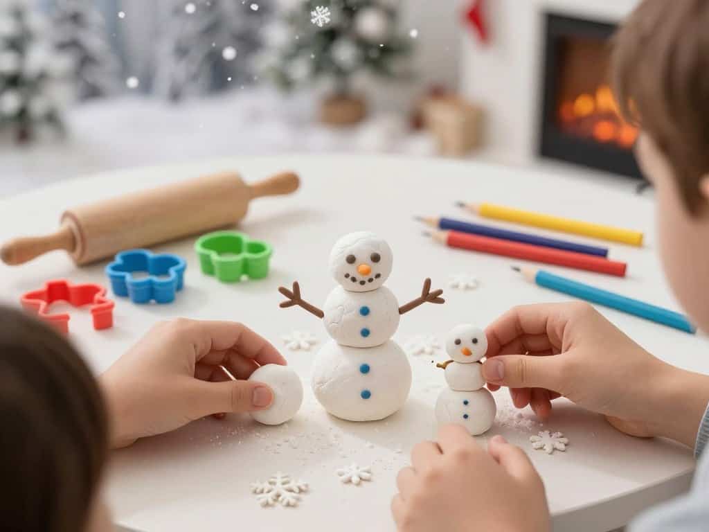 Schneemann kneten Schritt für Schritt Anleitung