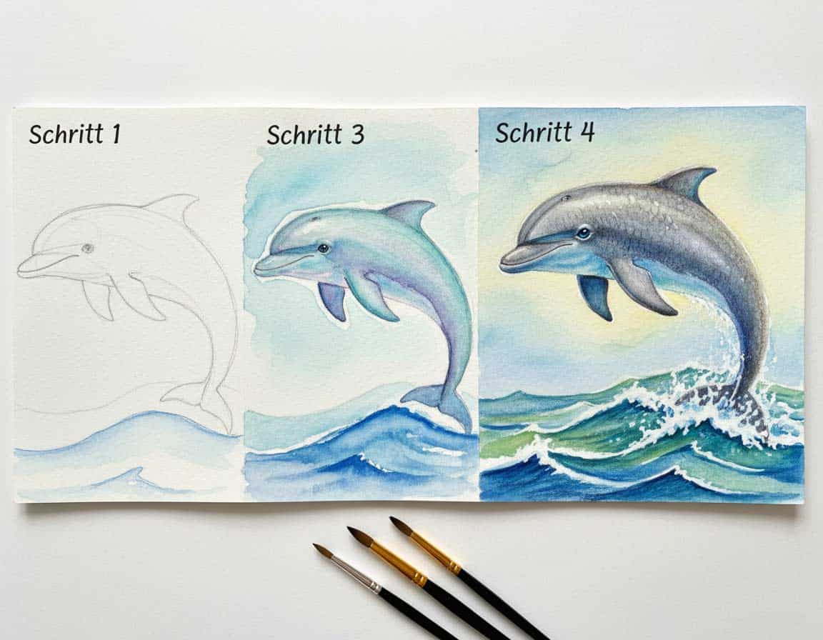 Schritte um einen Delfin richtig zu malen Schritte um einen Delfin richtig zu malen