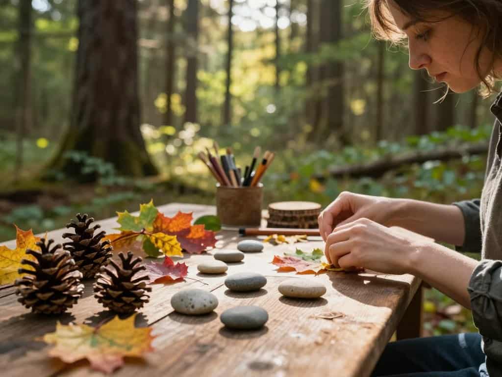 Bastelprojekte Wald mit natürlichen Materialien vorbereiten